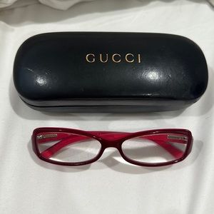Red Gucci eyeglass frames